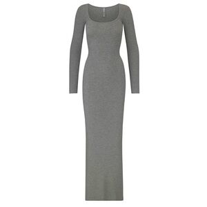 SKIMS Limited Edition Soft Lounge Long Sleeve Dress Heather Grey Large L NEW NWT